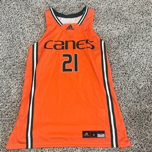 Adidas Miami Hurricanes Adult Basketball Jersey #21